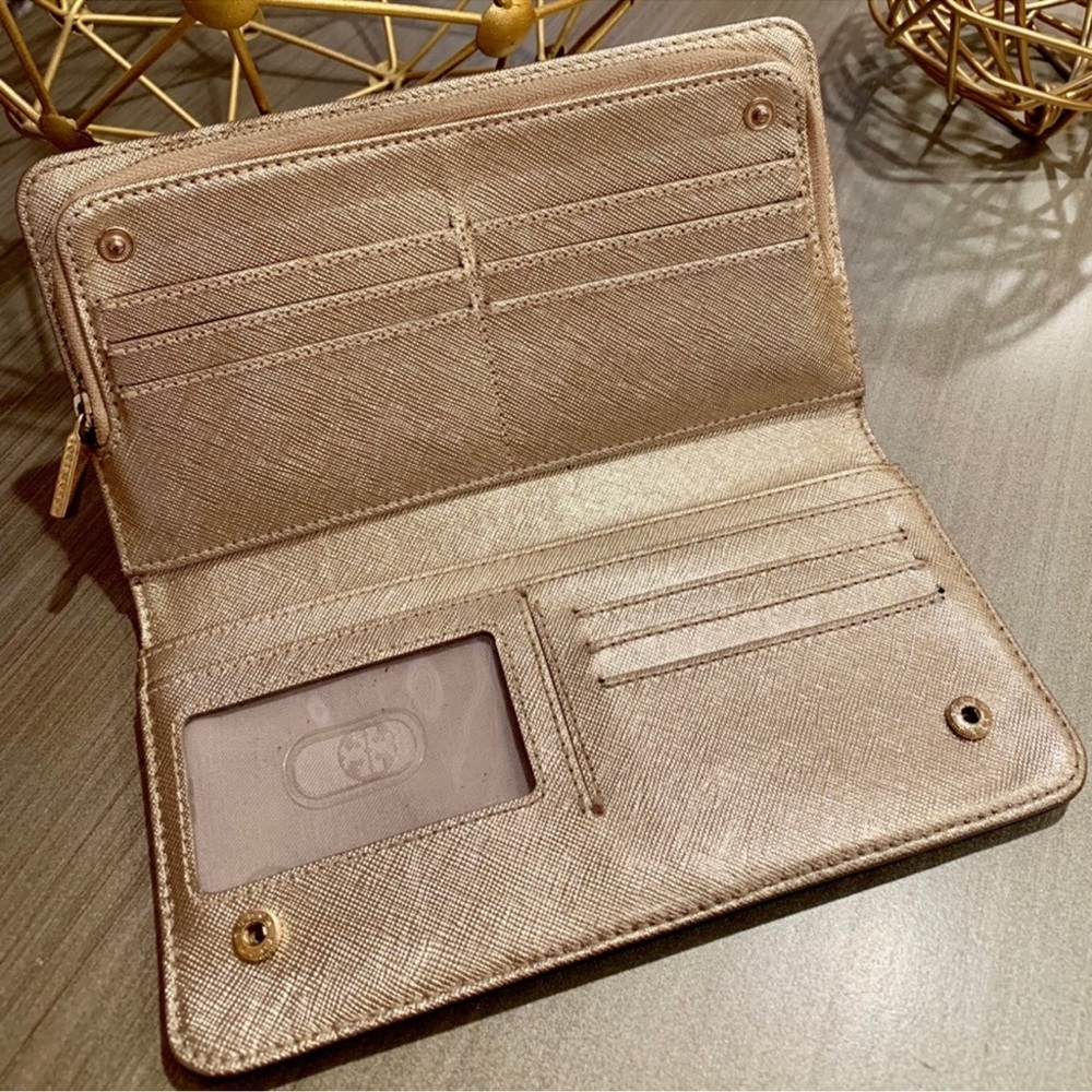 Tory Burch Wallet Black and Gold - Picture 7 of 9